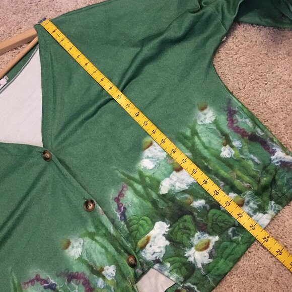 MISSLOOK Meadow Flowers Cotton Blend Button Down Boho Cardigan - Picture 12 of 13